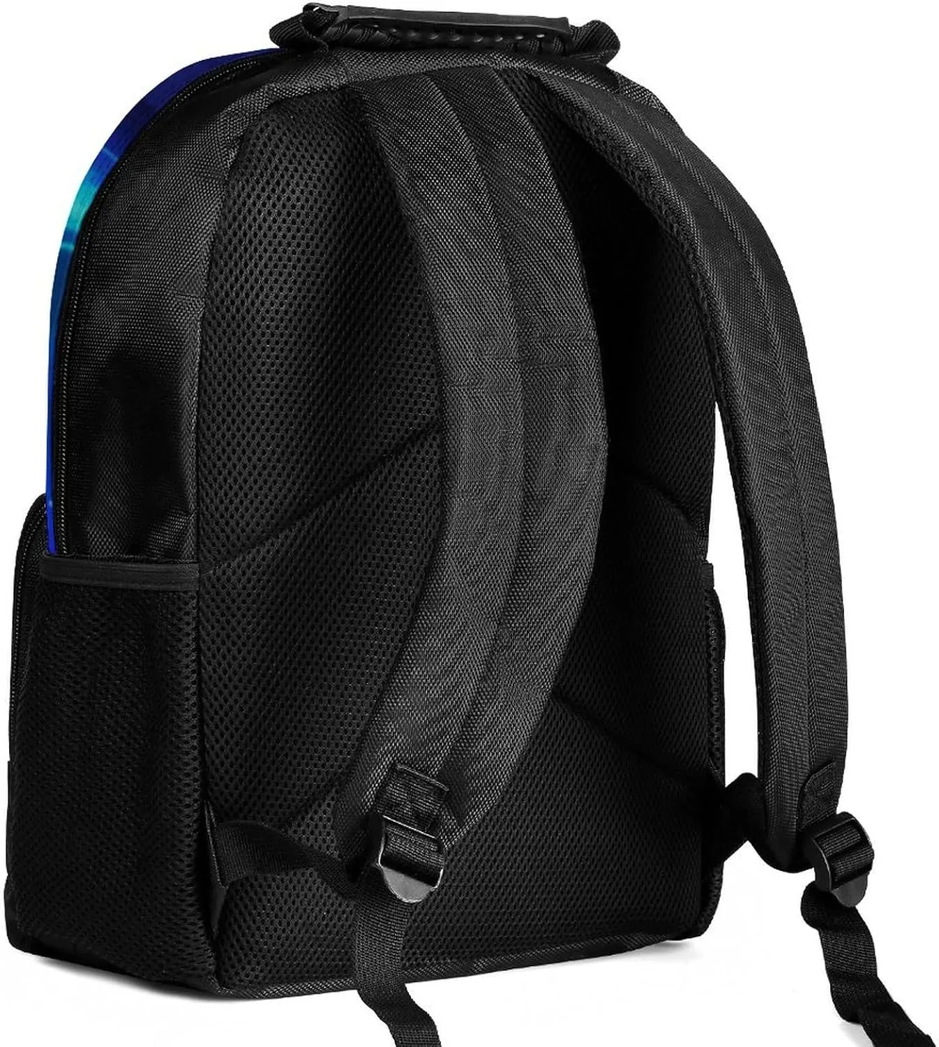 Polyester Daypack Backpack for Climbing Outdoors Running - Big Capacity Multipurpose Anti-Theft Bookbag, Blue Universe Galaxy Magic Wolf In The Space Art Travel Hiking & Camping Rucksack