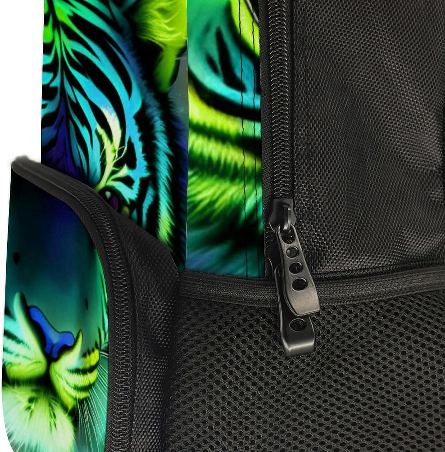 Polyester Daypack Backpack for Climbing Outdoors Running - Big Capacity Multipurpose Anti-Theft Bookbag, Mystic Fantasy Galaxy Sky Tiger Wild Animals Boho Style Travel Hiking & Camping Rucksack
