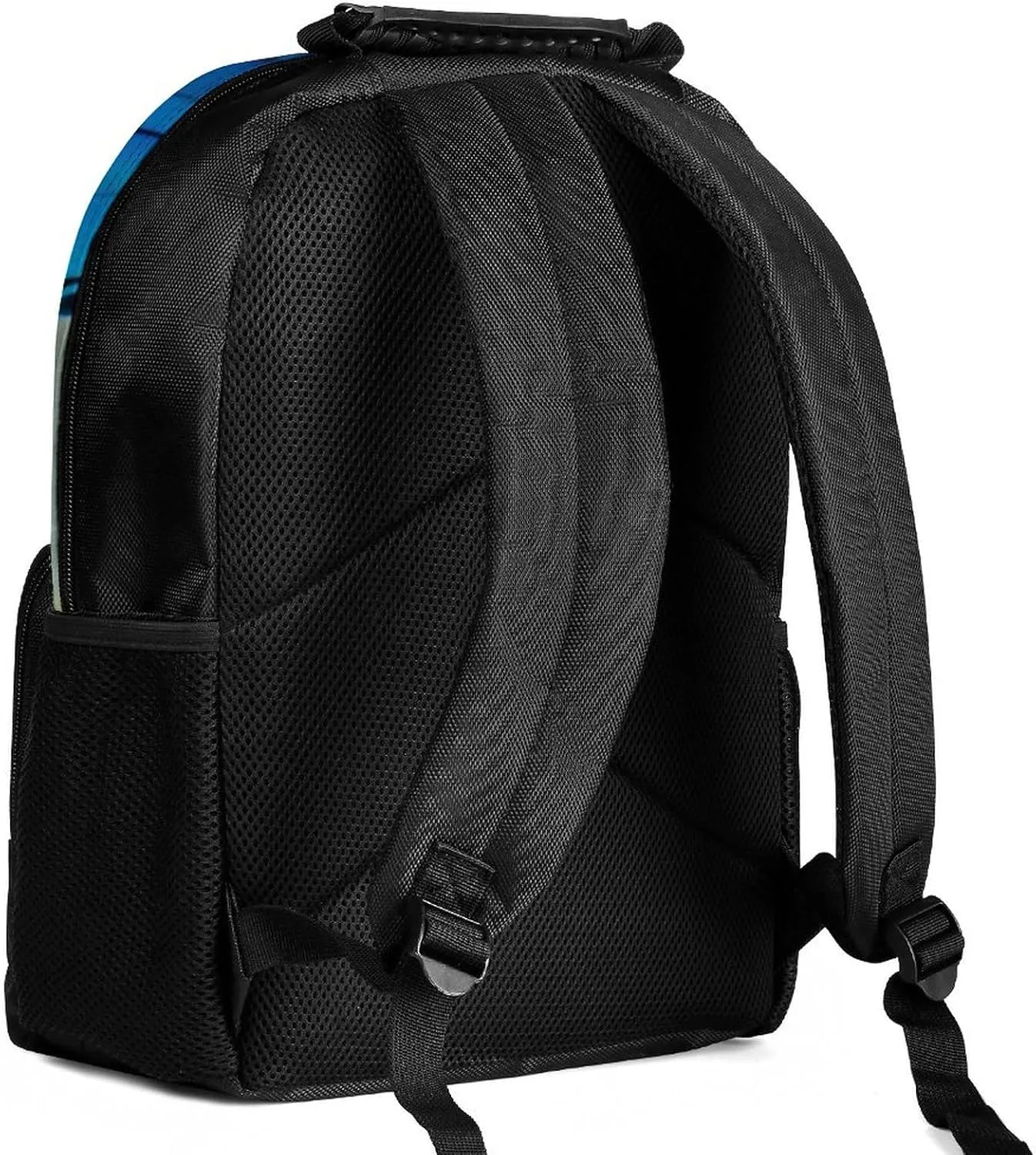 Polyester Daypack Backpack for Trekking Picnic Walking Cycling - Large Capacity Anti-Theft Multipurpose Shoulder Bag, Lovely Blue Parrot Rain Art Casual Daypack