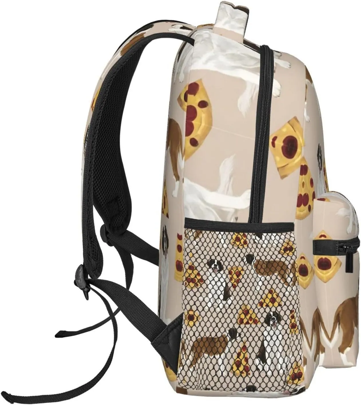 Polyester Daypack Backpack for Trekking Picnic Walking Cycling - Large Capacity Anti-Theft Multipurpose Shoulder Bag, Saint Bernard Dog Breed Art Casual Daypack