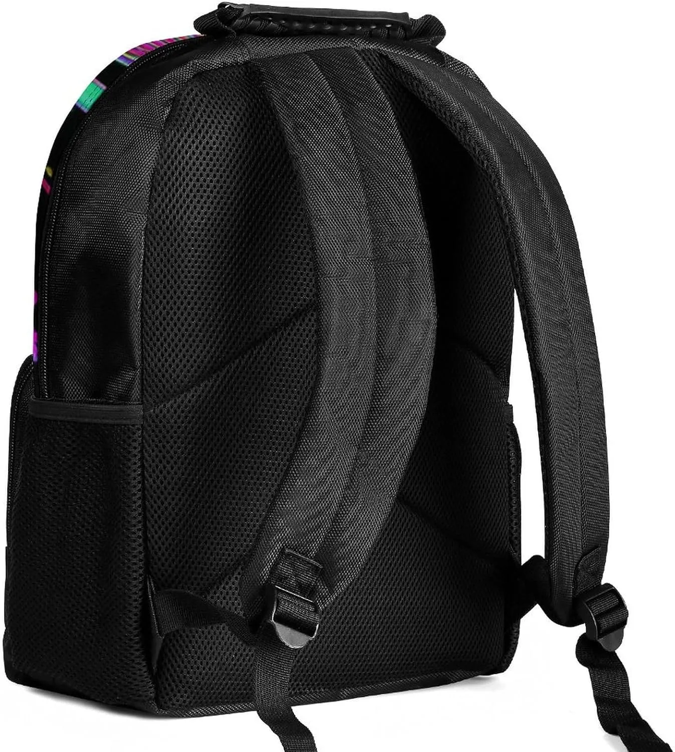 Polyester Daypack Backpack for Trekking Picnic Walking Cycling - Large Capacity Anti-Theft Multipurpose Shoulder Bag, Trippy Mushroom Butterflies Glowing Psychedelic Art Casual Daypack