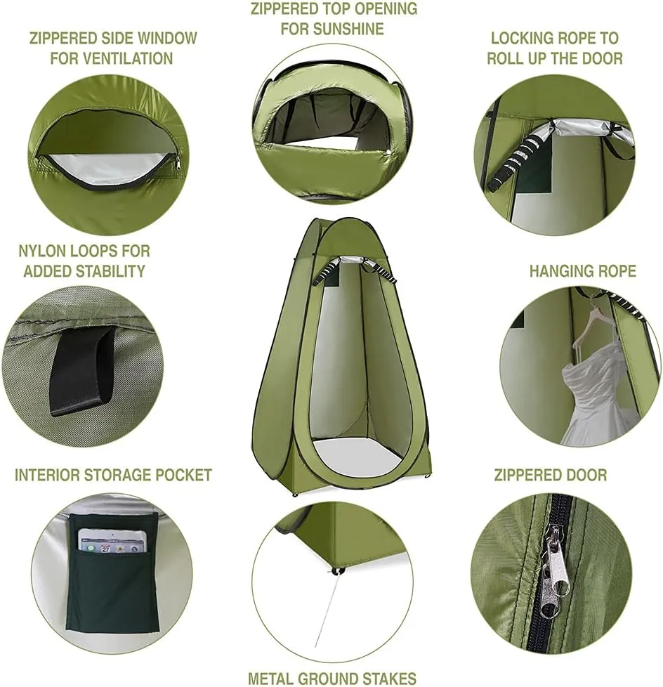 Pop Up Changing Room Privacy Tent Instant Portable Shower Tent Outdoor Toilet Dressing/Changing Room Portable Shelter Tent with Carrying Bag for Camping Hiking Beach Bathroom
