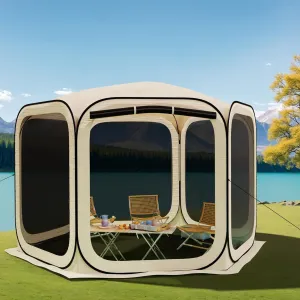 Pop-up Screened Tent, Instant Screen House Portable Screen Room Canopy Outdoor Gazebo with Mosquito Net for Patio, Backyard, Garden and Outdoor Activities, 12x12