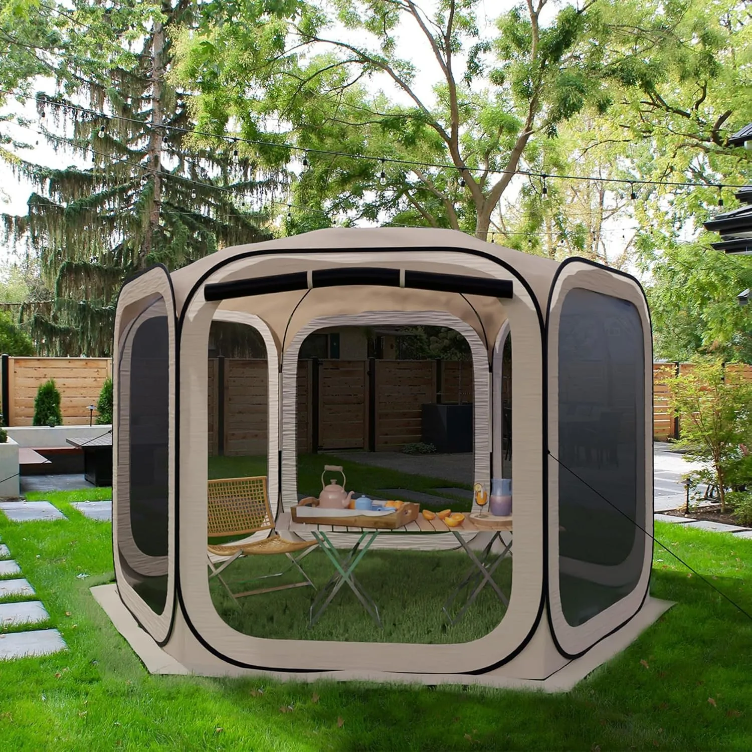 Pop-up Screened Tent, Instant Screen House Portable Screen Room Canopy Outdoor Gazebo with Mosquito Net for Patio, Backyard, Garden and Outdoor Activities, 12x12