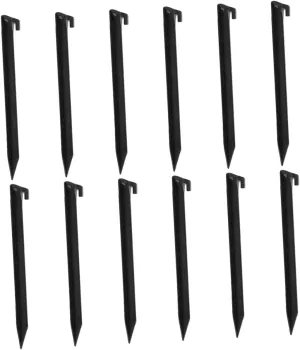 POPETPOP 12 Pcs Outdoor Tent Pegs Tents Canopy Stakes Ground Tent Stakes Heavy Duty Ground Stakes Camping Accessories Outdoor Tent Ground Nail Tent Ground Pegs Tent Poles Black Plastic