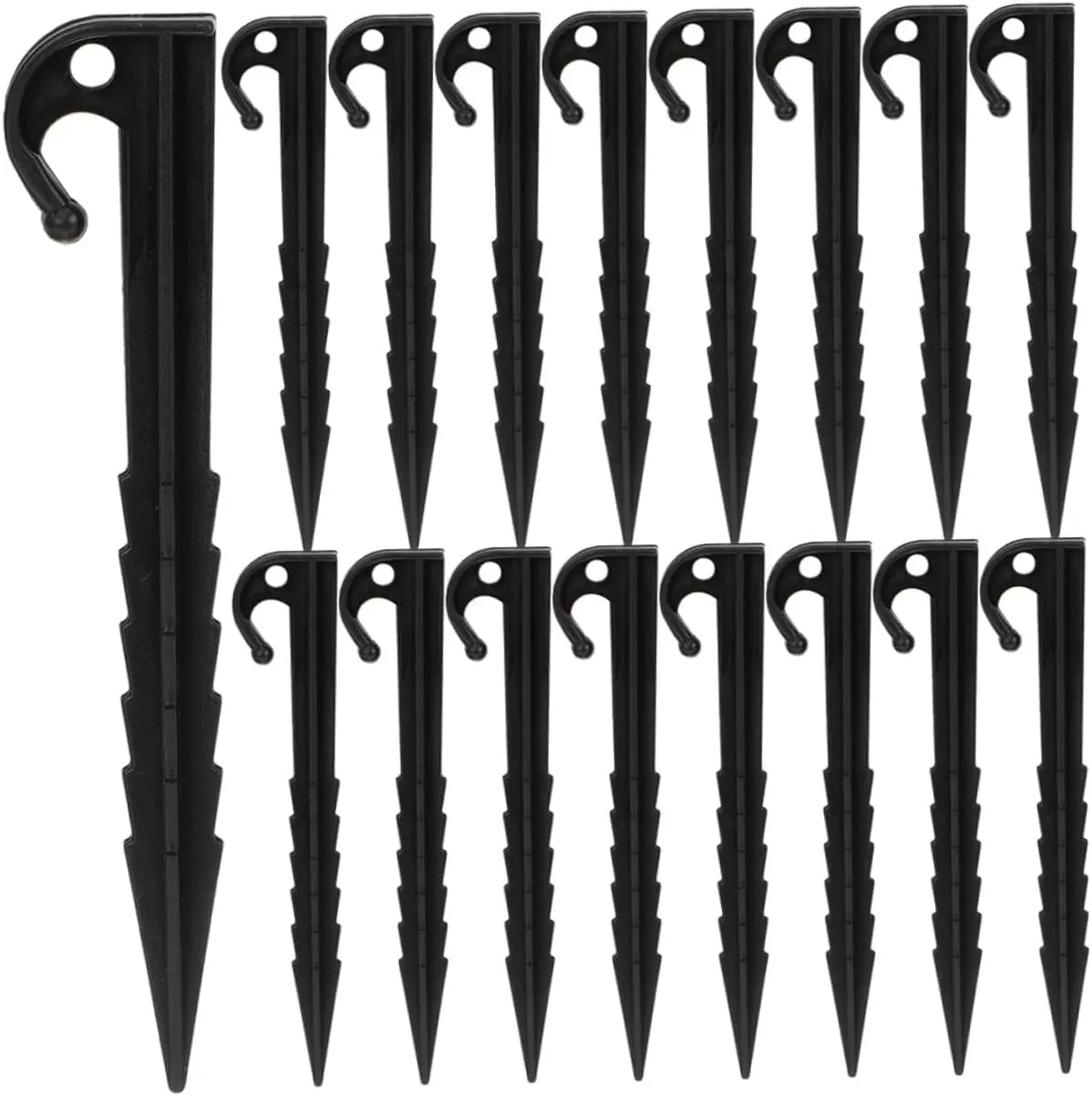 POPETPOP 50Pcs Heavy Duty Plastic Tent Stakes Outdoor Ground Pegs for Camping Durable and Sharp Design for Secure Tent Anchoring Windy Conditions