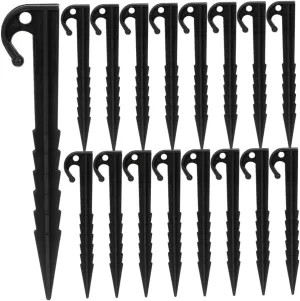 POPETPOP 50Pcs Heavy Duty Plastic Tent Stakes Outdoor Ground Pegs for Camping Durable and Sharp Design for Secure Tent Anchoring Windy Conditions