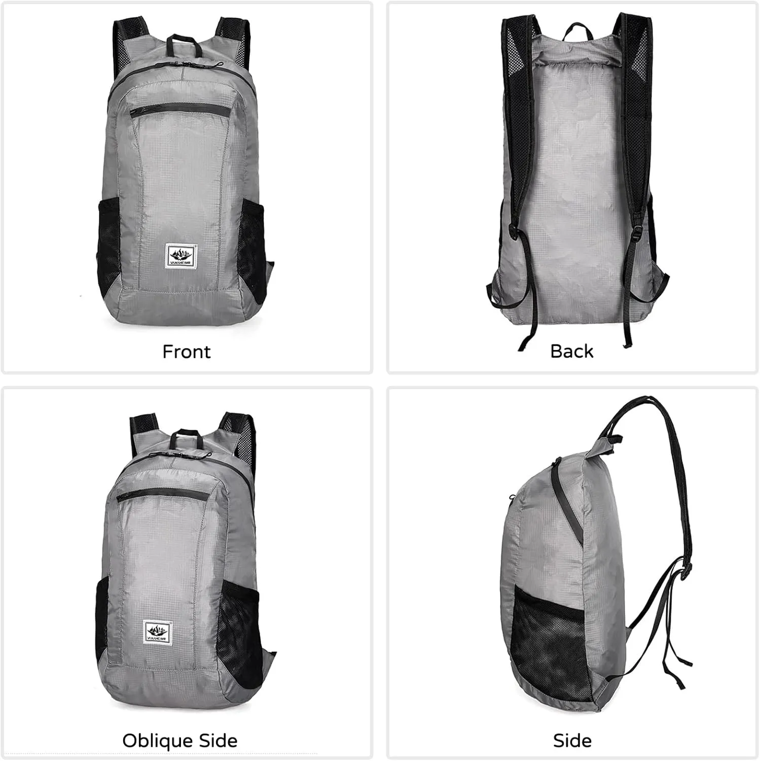 PORRASSO Hiking Backpack Foldable Waterproof Daypack 20L Lightweight Rucksack Backpack for Women Men Camping Trekking Cycling Climbing Outdoor Sports Blue Flower