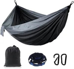 Portable 2 Person Hammock Set, Camping Essentials & Camping Gifts, Portable Hammock Single or Double Hammock for Outdoor
