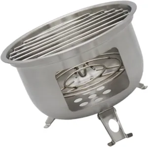 Portable Backpacking Survival Stove Wood Burning Grills Stainless Steel Stove for Outdoor Cooking and BBQ Picnics