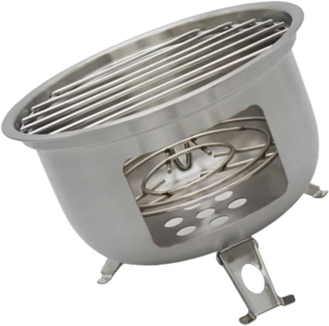 Portable Backpacking Survival Stove Wood Burning Grills Stainless Steel Stove for Outdoor Cooking and BBQ Picnics