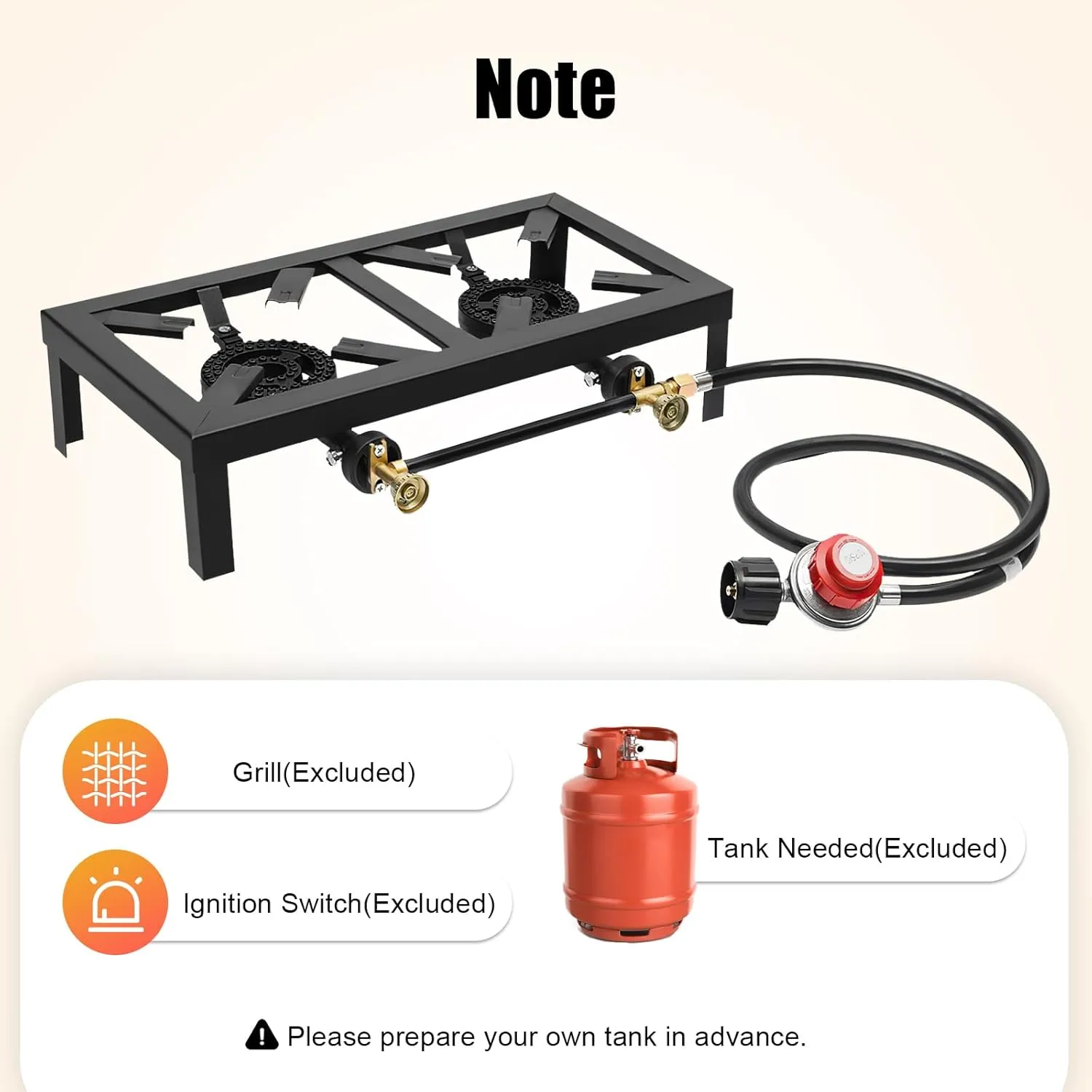 Portable Burner Outdoor Gas Stove Propane Cooker with Adjustable 0-20Psi Regulator Hose Camp Cooker Outdoor Gas Stove for Patio Camping, BBQ, Home Brewing, Turkey Fry