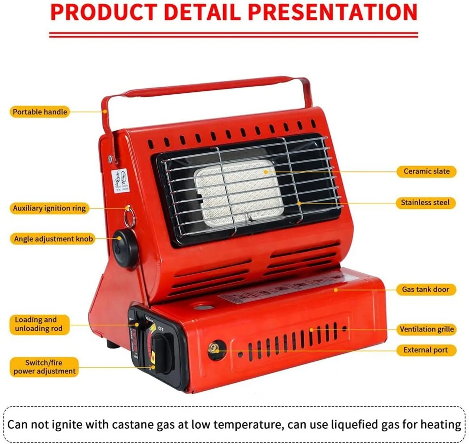 Portable Butane Gas Heater Camping Camp Tent Outdoor Hiking Camper Survival