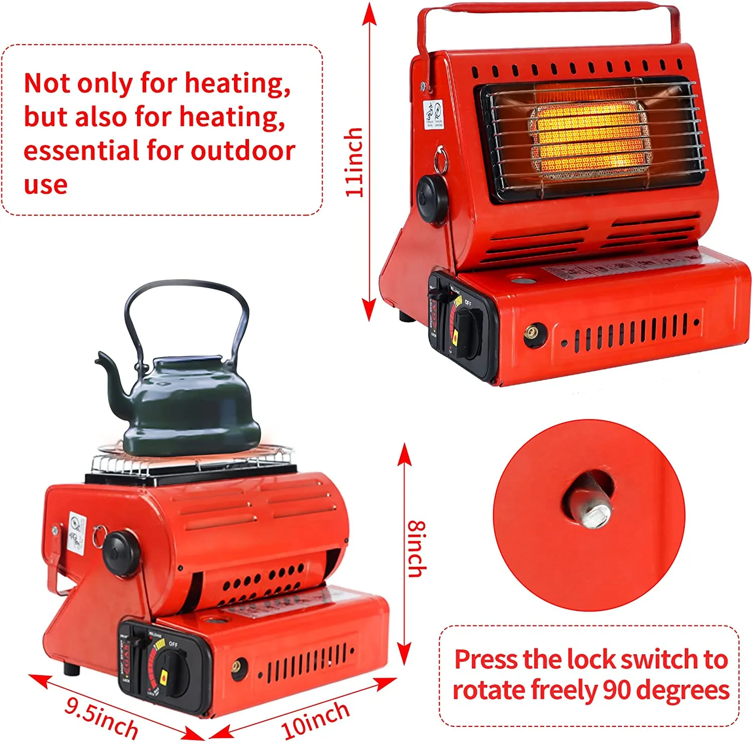 Portable Butane Gas Heater Camping Camp Tent Outdoor Hiking Camper Survival