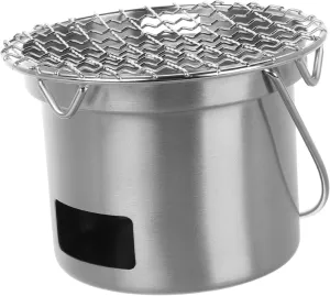 Portable Camping Barbecue Grill Lightweight Easy to Use Heat Detachable Legs for Outdoor Cooking Backpacking and Picnics for Charcoal