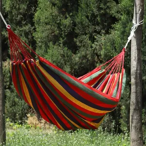 Portable Camping Hammock High Strength Indoor Outdoor Travel Lightweight Hammocks Single or Double Flat Lay Hammock for Outside Camping Gear Must Haves for Travel Hiking