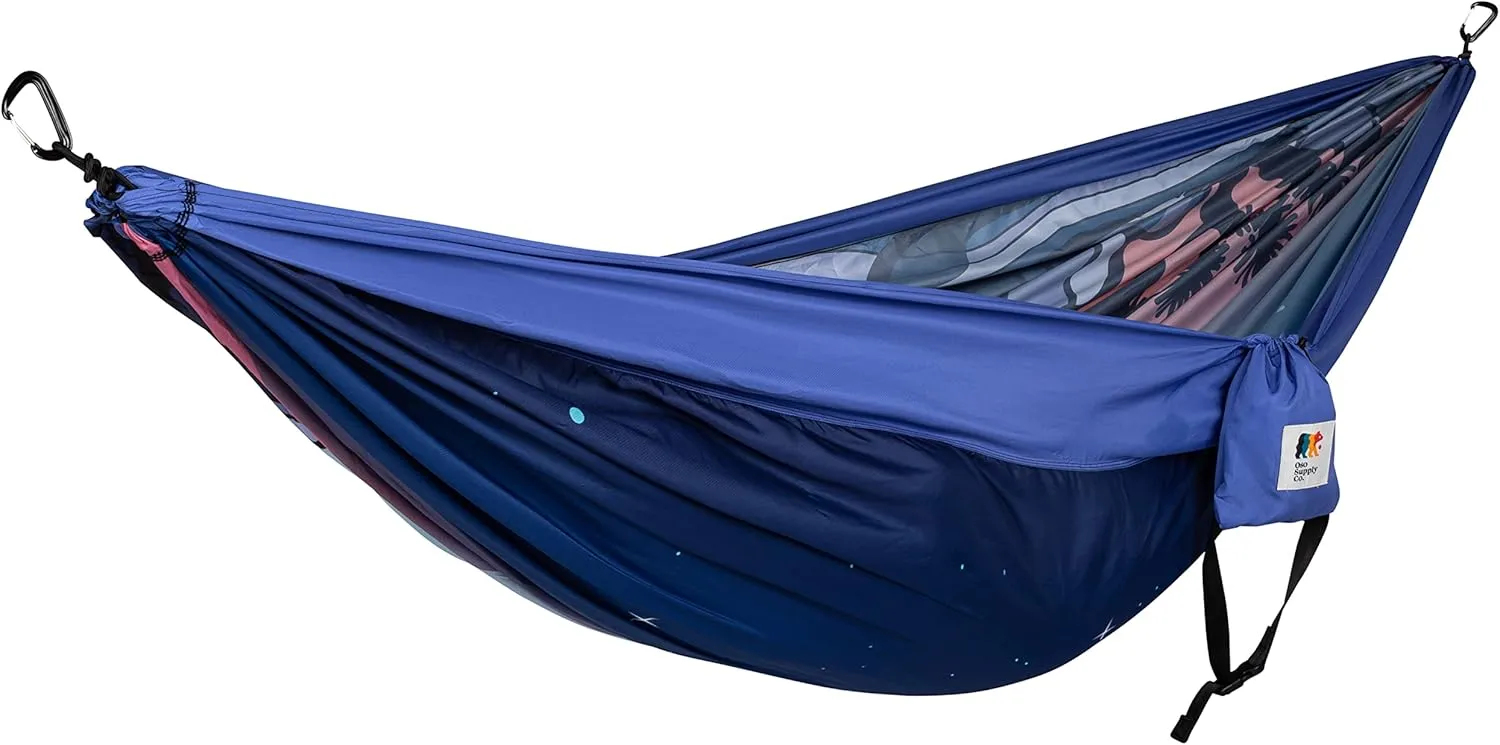 Portable Camping Hammock – Lightweight Single Hammock or Double Hammock for Indoors or Outdoors, Includes Carabiners and Tree Straps – Perfect Camping Accessory (Joshua Tree) (CH0001)