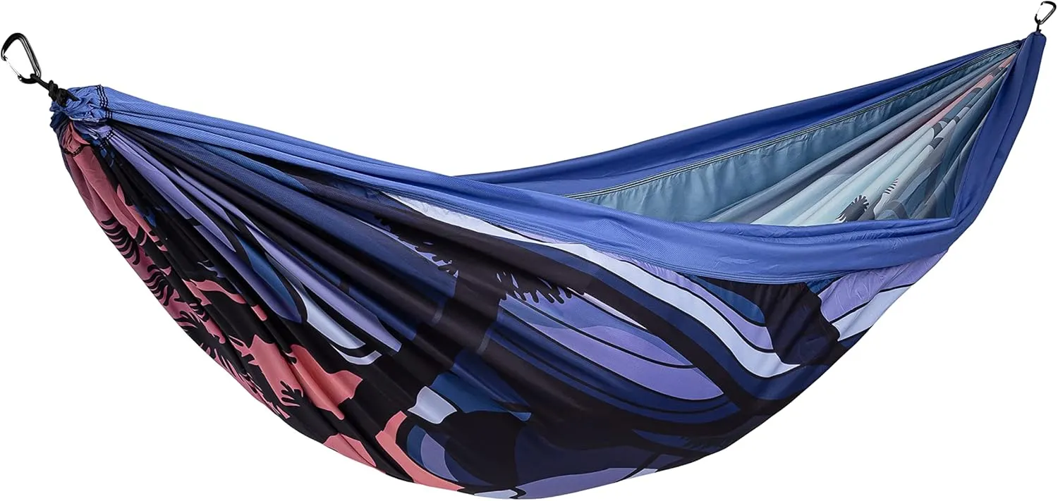 Portable Camping Hammock – Lightweight Single Hammock or Double Hammock for Indoors or Outdoors, Includes Carabiners and Tree Straps – Perfect Camping Accessory (Joshua Tree) (CH0001)
