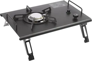 Portable Camping Stove, One Burner Propane Outdoor Camping Cooking Stove, Electronic Ignition Gas Stove 13,648 BTUs of Power for Camping, BBQ - Black