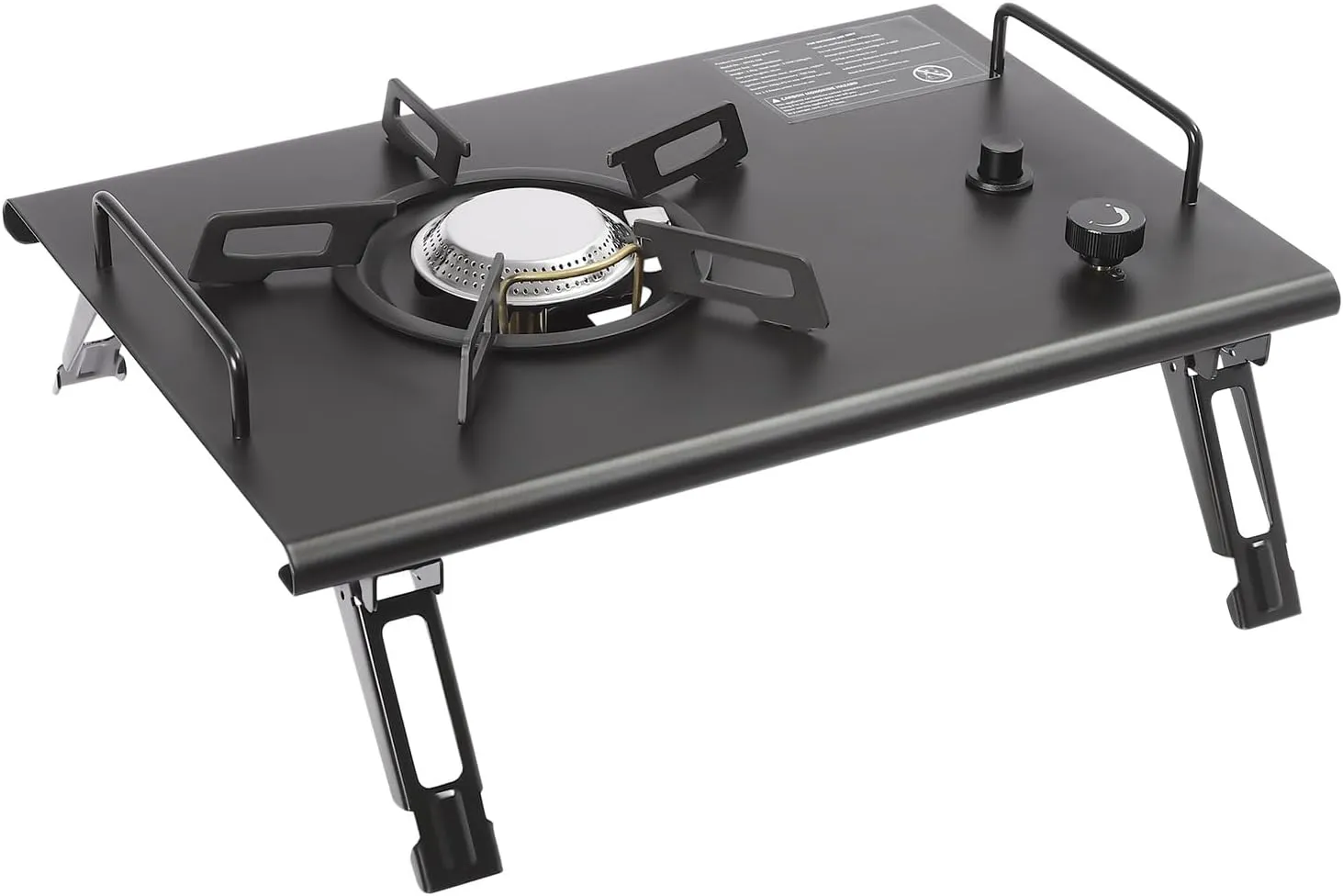 Portable Camping Stove, One Burner Propane Outdoor Camping Cooking Stove, Electronic Ignition Gas Stove 13,648 BTUs of Power for Camping, BBQ - Black