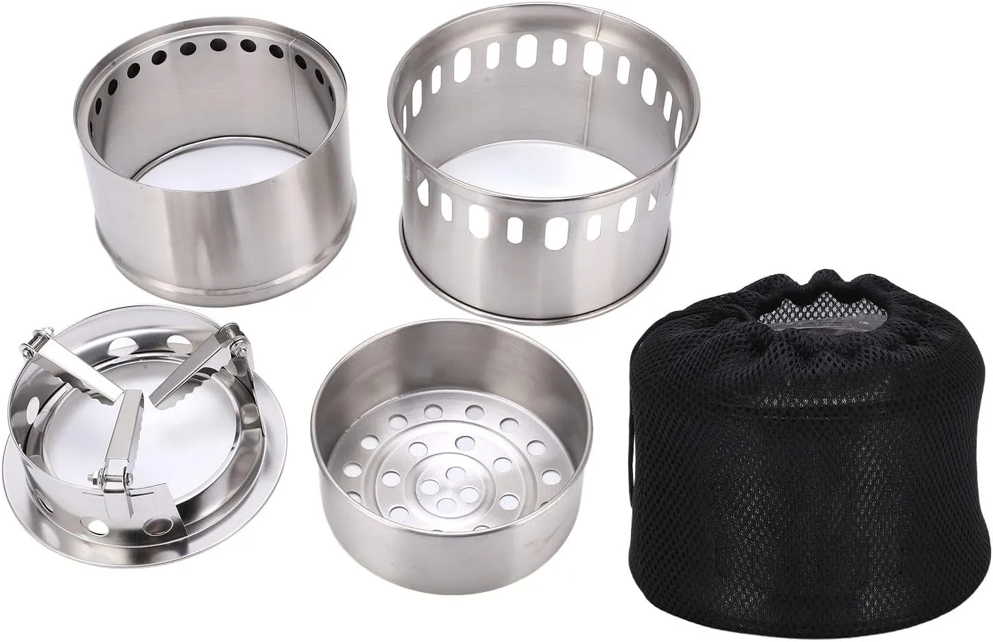 Portable Camping Stove, Wood Stove/Backpacking Survival Stove,Portable Stainless Steel Wood Burning Stove Wood Burning Stove for Camping and Hiking Gasifier Camp Stove