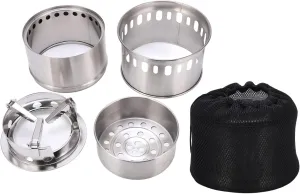 Portable Camping Stove, Wood Stove/Backpacking Survival Stove,Portable Stainless Steel Wood Burning Stove Wood Burning Stove for Camping and Hiking Gasifier Camp Stove