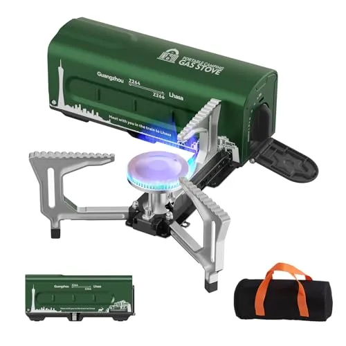 Portable Camping Stove,Folding Camp Stove,Butane Gas Stove w/ Bag