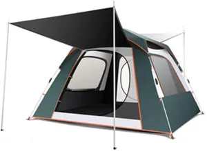 Portable Campitents Shelter Portable with Carry Bag Waterproof Hold 3-4 Persons Instant Setup Pop up Tent with Top Rainfly Protection for Campihikimountaineering (Black a)