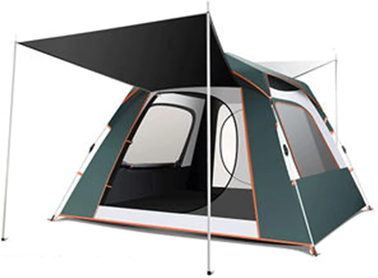 Portable Campitents Shelter Portable with Carry Bag Waterproof Hold 3-4 Persons Instant Setup Pop up Tent with Top Rainfly Protection for Campihikimountaineering (Black a)