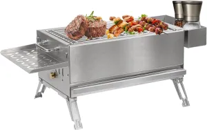 Portable Charcoal Grill, Easy to Assembly & Clean Stainless Steel Mini bbq grill, Outdoor Cooking Foldable Grill for Travel Camping Garden Backyard Tailgating Backyard Barbecue Picnics for 1-2 Person