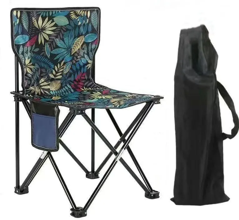 Portable Folding Camping Stool Outdoor Camping Lightweight Samll Chair for Fishing Hiking Gardening and Beach with Carry Bag (Blue)