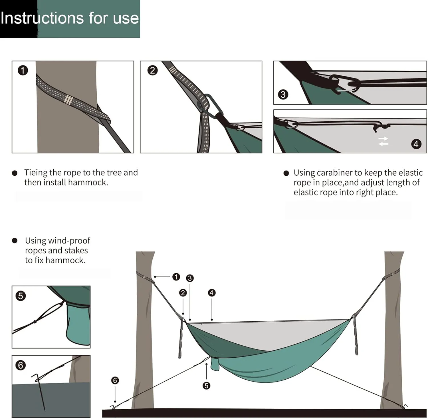 Portable Hammocks, Camping Hammock with Mosquito Net,Travel Lightweight Hammocks with Tree Straps and Solid Carabiners, Hold Up to 660lbs (Green1)