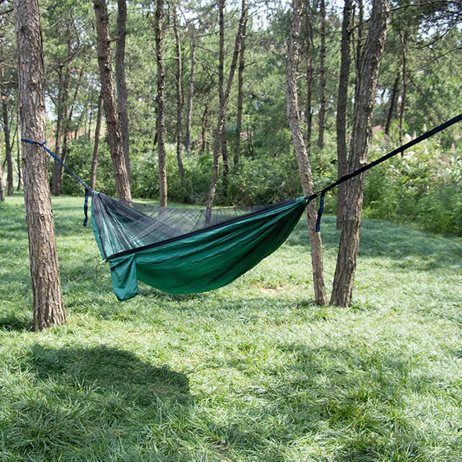 Portable Hammocks, Camping Hammock with Mosquito Net,Travel Lightweight Hammocks with Tree Straps and Solid Carabiners, Hold Up to 660lbs (Green1)