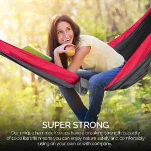 Portable Hammocks Nylon Color Parachute Fabric Single and Double Size Outdoor Camping Garden Hammock
