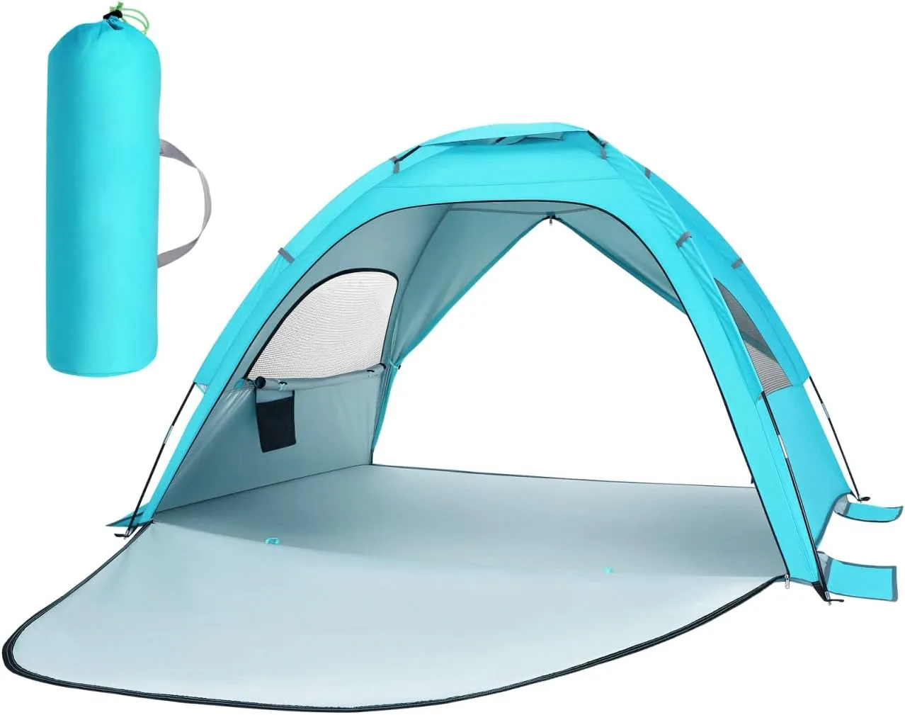 Portable Large Family Beach Tent Double Doors Lightweight Sun Shade Shelter for Camping and Hiking UPF Easy Setup Includes Storage Bags and Stakes Light