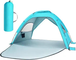 Portable Large Family Beach Tent Double Doors Lightweight Sun Shade Shelter for Camping and Hiking UPF Easy Setup Includes Storage Bags and Stakes Light