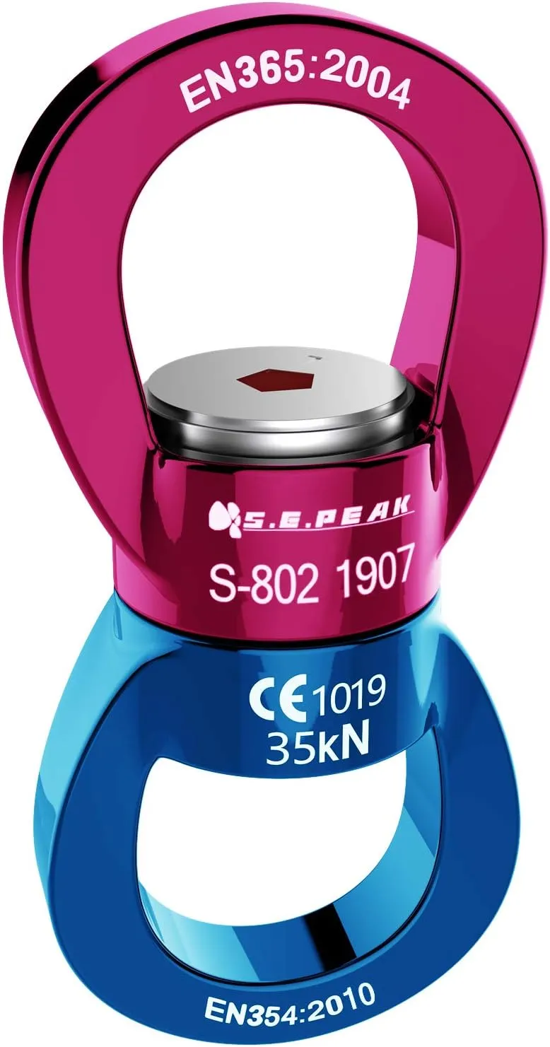 PROND Swing Swivel 35kN Safest Rotational Device, Swing Spinner, Carabiner Swivel, Climbing Rope Swivels for Children’s Web Tree Swing Setting, Aerial Dance, Hanging Hammock