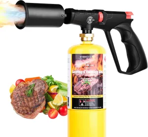 Propane Cooking Torch Head Food Grill Torch Gun Charcoal Wood Grills Lighter Campfire Starter Camp Chef Blow Torch for Cooking Sous Vide Flame Thrower Kitchen Blowtorch BBQ Searing Steak Flamethrower