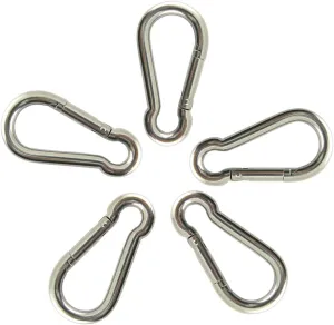 PROTEUS Stainless Steel Snap Hook for Keyring, Chain, Home, Camping, Diving, Traveling, Hiking, Dog leash, Backpack Pack of 5