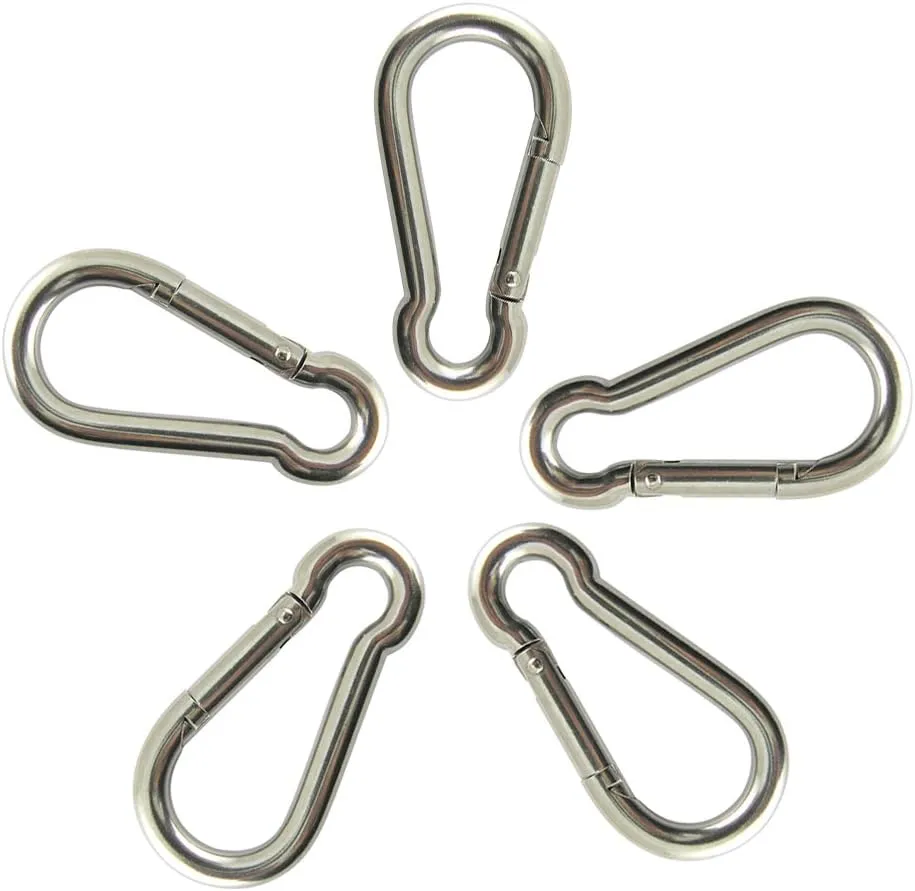 PROTEUS Stainless Steel Snap Hook for Keyring, Chain, Home, Camping, Diving, Traveling, Hiking, Dog leash, Backpack Pack of 5