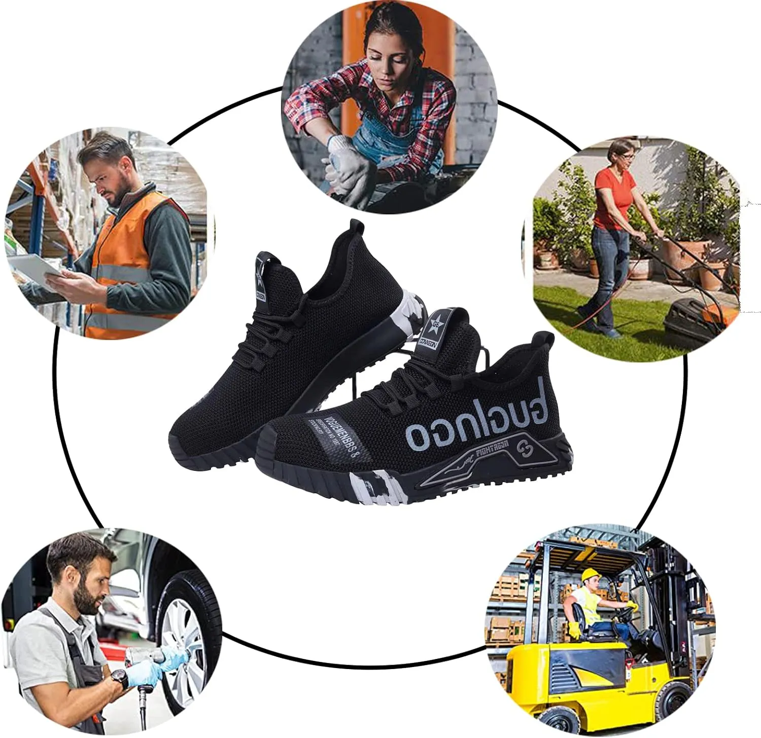 Puncture Proof Comfortable Breathable Safety Shoes,Mens Work Safety Outdoor Protection Footwear Industrial and Construction,