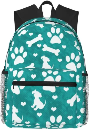 Puppy Dog Paw Prints Bones Lightweight Packable Backpack Travel Casual Hiking Daypack Foldable Backpack For Men Women