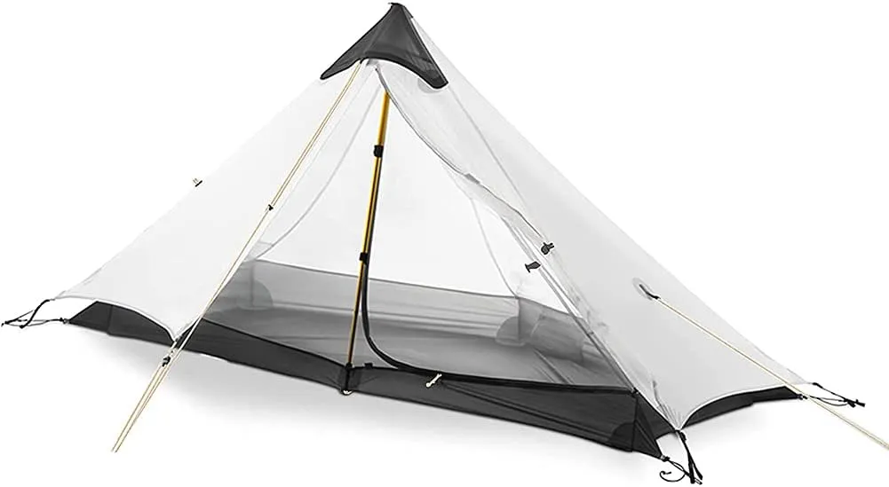 Pyramid Tent Ultralight Outdoor Camping Tent, 1 Person / 2 Person Backpack Double Layer Tent Ideal for Camping, Backpacking and Hiking