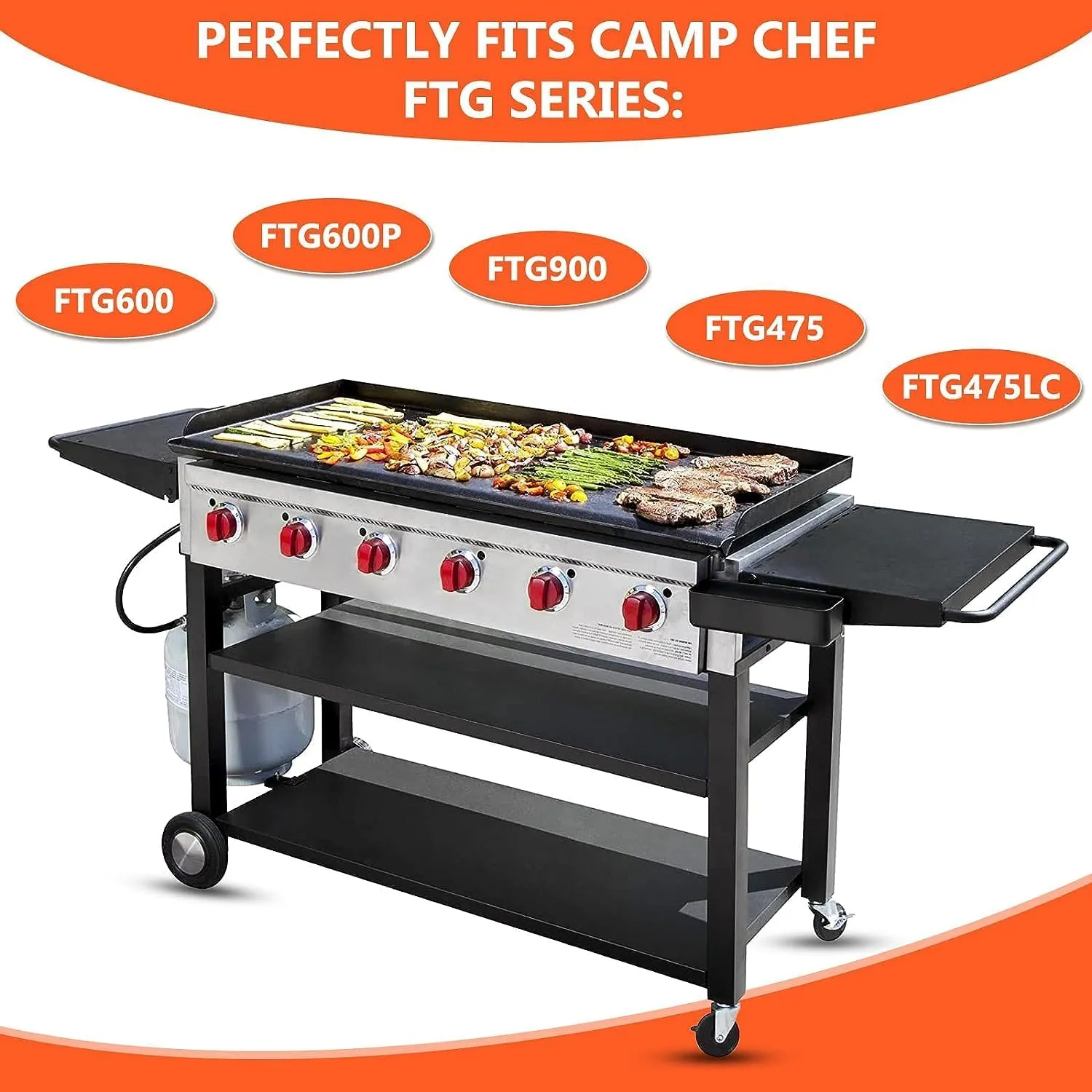 QuliMetal Grease Catcher for Camp Chef Griddles - Fits Models SG100, SG90, SG14, SG30, SG60, FTG600, FTG900, FTG475 Portable Grill Griddles, Grease Cup Collection Pan, with 15Pack Aluminum Foil Liners