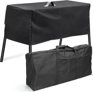 QuliMetal Patio Cover and Carry Bag for Camp Chef 3 Burner Stoves, Tundra Pro 16, SPG90B, PRO90, TB90LWG – Heavy Duty 600D Stove Cover and Bag for Camp Chef Pro 90X