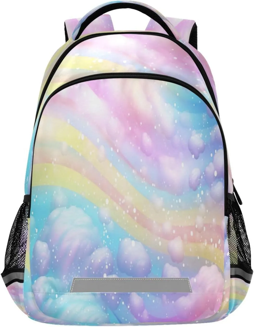 Rainbow Ice Cream Swirl Design Waterproof Backpack - Casual Outdoor Sports Daypack with Ergonomic Shoulder Straps#834