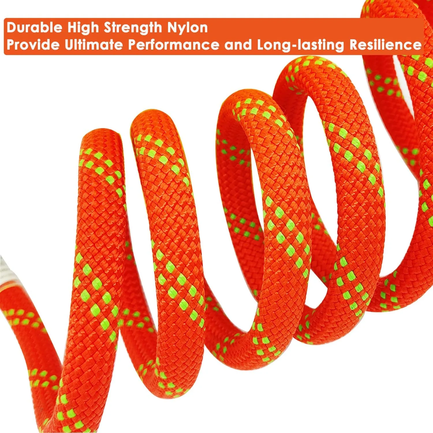 Ratifc Static Rope Rock Climbing Rope 100FT Rappelling Rope for Mountain Tree Climbing, Rock Climbing,Hauling, Rescue, Climbing Equipment, Orange