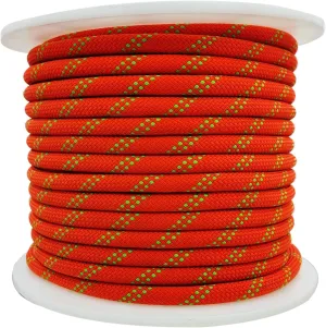 Ratifc Static Rope Rock Climbing Rope 100FT Rappelling Rope for Mountain Tree Climbing, Rock Climbing,Hauling, Rescue, Climbing Equipment, Orange