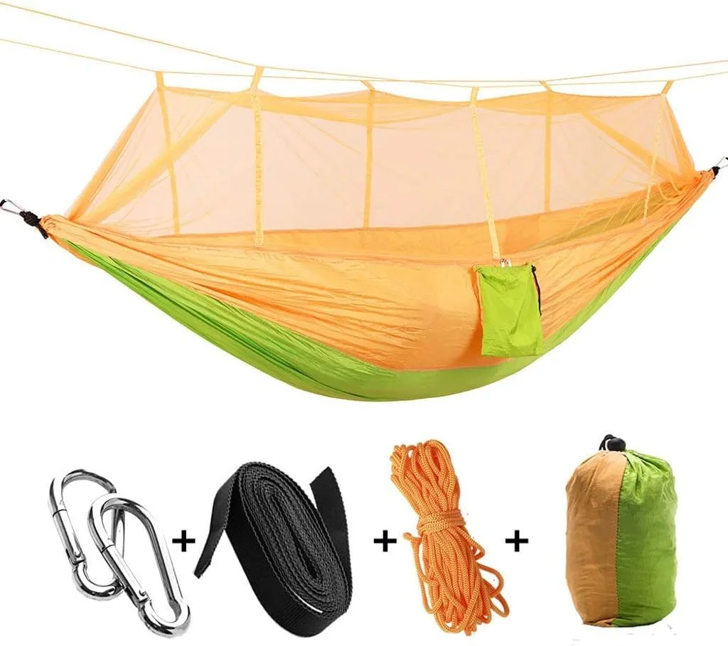Recreation Camping Hammock Lightweight Durable Portable Travel Hammock with Mosquito Net-2 Person Outdoor Camping Hiking Backpacking Gifts for Hikers