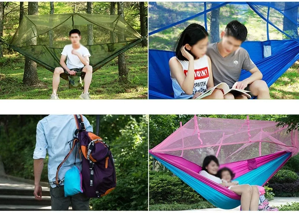 Recreation Camping Hammock Lightweight Durable Portable Travel Hammock with Mosquito Net-2 Person Outdoor Camping Hiking Backpacking Gifts for Hikers